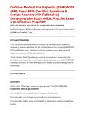 Certified Medical Gas Inspector &lpar;ASME&sol;ASSE 6020&rpar; Exam 2026 &vert; Verified Questions & Correct Answers with Rationales &vert; Comprehensive Study Guide&comma; Practice Exam & Certification Prep PDF