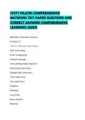 STOTT PILATES COMPREHENSIVE TEST &NewLine;PAPER QUESTIONS AND VERIFIED &NewLine;ANSWERS REVIEW SHEET 