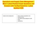 Operations and Supply Chain Management -&NewLine;Mod 3 Latest Premium Exam Questions and&NewLine;Answers with Verified Solutions &vert; Latest&NewLine;Updated 2026