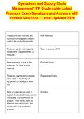 Operations and Supply Chain&NewLine;Management&ast;&ast;PP Study guide Latest&NewLine;Premium Exam Questions and Answers with&NewLine;Verified Solutions &vert; Latest Updated 2026