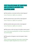 STOTT PILATES EXAMS SET QUESTIONS AND ACCURATE ANSWERS FULL SOLUTION GUIDE