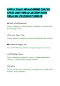 SUPPLY CHAIN MANAGEMENT GRADED &NewLine;APLUS QUESTION COLLECTION WITH &NewLine;DETAILED SOLUTION COVERAGE 