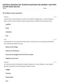 ELECTRICAL MECHANIC&sol;TEST TECHNICIAN QUESTIONS AND ANSWERS &vert; EXAM PREP & STUDY GUIDE 2026&sol;2027