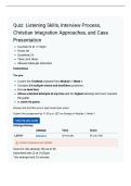 COUC 667 Module 1 Quiz&colon;Listening Skills&comma; Interview Process&comma;&NewLine;Christian Integration Approaches&comma; and Case Presentation &vert; Questions and Answers &vert; 2026 Update &vert; 100&percnt; Correct&period;&NewLine;
