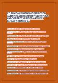 ATI RN COMPREHENSIVE PREDICTOR &NewLine;LATEST EXAM 2026 UPDATE QUESTIONS &NewLine;AND CORRECT VERIFIED ANSWERS &NewLine;ALREADY GRADED A&plus;
