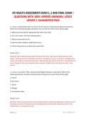 ATI HEALTH ASSESSMENT EXAM 1&comma; 2 AND FINAL EXAM &vert; QUESTIONS WITH 100&percnt; VERIFIED ANSWERS&vert; LATEST UPDATE &vert; GUARANTEED PASS
