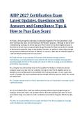 AHIP 2027 Certification Exam  &NewLine;Latest Updates&comma; Questions with &NewLine;Answers and Compliance Tips & &NewLine;How to Pass Easy Score 