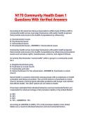 N170 Community Health Exam 1 Questions With Verified Answers