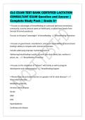 CLC EXAM TEST BANK CERTIFIED LACTATION&NewLine;CONSULTANT EXAM Question and Answer &vert;&NewLine;Complete Study Pack &vert; Grade A&plus;
