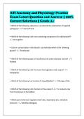 ATI Anatomy and Physiology Practice&NewLine;Exam Latest Question and Answer &vert; 100&percnt;&NewLine;Correct Solutions &vert; Grade A&plus;