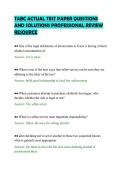 TABC ACTUAL TEST PAPER QUESTIONS &NewLine;AND SOLUTIONS PROFESSIONAL REVIEW &NewLine;RESOURCE 