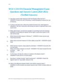 WGU C214 OA Financial Management Exam Questions and Answers Latest &lpar;2024-2025&rpar; &lpar;Verified Answers&rpar;&period;