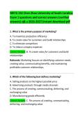 University of South Carolina MKTG 352 Chen Zhou Exam 1 Practice Questions and Correct Answers &vert; Complete Study Guide