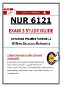 NUR 6121 Exam 3 Study Guide &ndash; Advanced Practice Nursing II &lpar;WPU&rpar; &lpar;Updated&rpar;