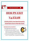 HESI PN Exit V4 Exam &lpar;Latest 2026&sol;2027 Update&rpar; &vert; NGN-Style Questions&comma; Case Scenarios & Answers with Rationales&comma; Graded A&plus;