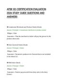 AFSB 153 CERTIFICATION EVALUATION&NewLine;2026 STUDY GUIDE QUESTIONS AND&NewLine;ANSWERS