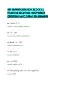 AIR TRANSPORTATION BLOCK 1 2&NewLine;PRACTICE SOLUTION STUDY SHEET&NewLine;QUESTIONS AND DETAILED ANSWERS&NewLine;