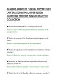 ALABAMA BOARD OF FUNERAL SERVICE STATE&NewLine;LAW EXAM 2026 FINAL PAPER REVIEW&NewLine;QUESTIONS ANSWERS BUNDLED PRACTICE&NewLine;COLLECTION