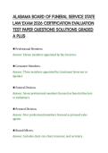 ALABAMA BOARD OF FUNERAL SERVICE STATE&NewLine;LAW EXAM 2026 CERTIFICATION EVALUATION&NewLine;TEST PAPER QUESTIONS SOLUTIONS GRADED&NewLine;A PLUS