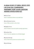 ALABAMA BOARD OF FUNERAL SERVICE STATE&NewLine;LAW EXAM 2026 COMPREHENSIVE&NewLine;ASSESSMENT SCRIPT SOLVED QUESTIONS&NewLine;ANSWERS UPDATED REVIEW SET
