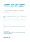 SIE EXAM 2026 QUESTIONS AND VERIFIED  ANSWERS GRADED A&plus;