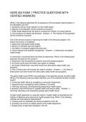 NURS 404 EXAM 1 PRACTICE QUESTIONS WITH VERIFIED ANSWERS