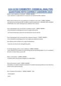 AQA GCSE CHEMISTRY CHEMICAL ANALYSIS QUESTIONS WITH CORRECT ANSWERS 2026&period;