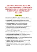 OREGON COMMERCIAL PESTICIDE &NewLine;APPLICATOR EXAMINATION COMPLETE &NewLine;QUESTIONS AND DETAILED SOLUTIONS &NewLine;LATEST UPDATE THIS YEAR JUST &NewLine;RELEASED