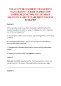 TEXAS TOW TRUCK OPERATOR &lpar;INCIDENT &NewLine;MANAGEMENT&rpar; LICENSE EXAMINATION &NewLine;COMPLETE QUESTIONS AND DETAILED &NewLine;SOLUTIONS LATEST UPDATE THIS YEAR JUST &NewLine;RELEASED