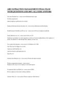 ARE 5&period;0 PRACTICE MANAGEMENT FINAL EXAM WITH QUESTIONS AND 100- ALL SURE ANSWERS&period;&NewLine;&NewLine;