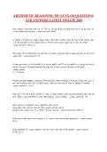 ARITHMETIC REASONING PICAT EXAM QUESTIONS AND ANSWERS LATEST UPDATE 2026