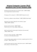 Arizona Contractor License CR-67 Questions and Correct Answers 2026
