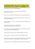 ARTHREX SPORTS IOT STUDY GUIDE PART 3 QUESTIONS WITH CORRECT ANSWERS 2026