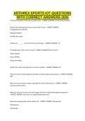 ARTHREX SPORTS IOT QUESTIONS WITH CORRECT ANSWERS 2026