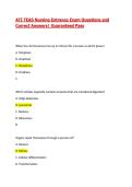 ATI TEAS Nursing Entrance Exam Questions and Correct Answers&vert; Guaranteed Pass