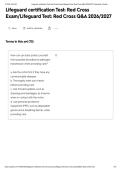 Lifeguard certification Test&colon; Red Cross Exam&sol;Lifeguard Test&colon; Red Cross Q&A 2026&sol;2027&NewLine;&NewLine;