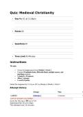 CHHI 300 Week 2 Quiz&colon; Medieval Christianity Complete Questions & Answers &vert; 50&sol;50 Verified &vert; 2026 Updated&period;&NewLine;