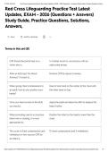 Red Cross Lifeguarding Practice Test Latest Updates&comma; EXAM - 2026 &lpar;Questions &plus; Answers&rpar; Study Guide&comma; Practice Questions&comma; Solutions&comma; Answers&comma;&NewLine;&NewLine;