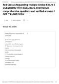 Red Cross Lifeguarding Multiple Choice EXAM&comma; &vert;&vert; QUESTIONS WITH ACCURATE ANSWERS &vert;&vert; comprehensive questions and verified answers &vert; GET IT RIGHT &vert;2026&excl;&NewLine;&NewLine;