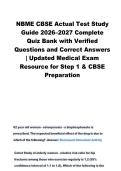 NBME CBSE Actual Test Questions & Answers&colon; High-Yield USMLE Step 1 Quiz Bank &lpar;100&percnt; Verified&rpar;