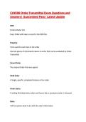 CLN500 Order Transmittal Exam Questions and Answers&vert; Guaranteed Pass&vert; Latest Update