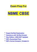 NBME CBSE Practice Questions with 100&percnt; Correct & Verified Answers &vert; 2026&ndash;2027