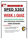 SPED 5302 Week 1 Quiz &ndash; Tests & Evaluation &ndash; &lpar;2026&rpar; Actual Questions & Answers &lpar;LU&rpar; Guarantee Pass