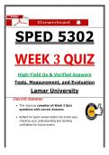 SPED 5302 Week 3 Quiz &ndash; Tests & Eval &ndash; &lpar;2026&rpar; Actual Questions & Answers &lpar;Lamar&rpar; Guarantee Pass