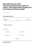 Regis NU650 Advanced Health Assessment Nursing Final Exam &vert; Complete Practice Questions & Verified Answers Study Guide &vert; Latest 2026 Updated Edition