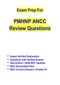PMHNP ANCC Exam Review Prep &vert; High-Yield Practice Questions&comma; Verified Answers & Comprehensive Study Guide