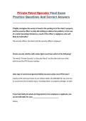 Private Patrol Operator Final Exam Practice Questions and Correct Answers &vert; PPO Study Guide