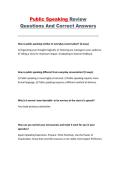 Public Speaking Review Questions and Correct Answers &vert; Exam Study Guide