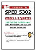 SPED 5302 Weeks 1-5 Quiz &ndash; Tests & Eval &ndash; &lpar;2026&rpar; Actual Questions & Answers &lpar;LU&rpar; Guarantee Pass