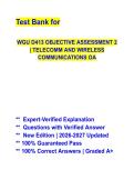 WGU D413 Objective Assessment 2 Study Guide with Practice Questions & Verified Answers &vert; Telecomm and Wireless Communications OA Prep 2026&ndash;2027